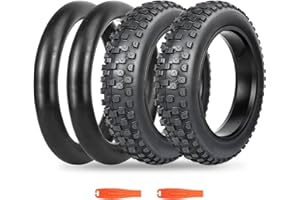 BALINGE 1/2 Pack Fat Tire for Ebike Mountain Bike Heavy Duty High-Performance Wear-Resistant E-Bike Mountain Snow Bike Tire 20" x 4"，Black/White Wall/Brown Wall，1/2 Tires 1/2 Tubes/no Tubes 2 levers