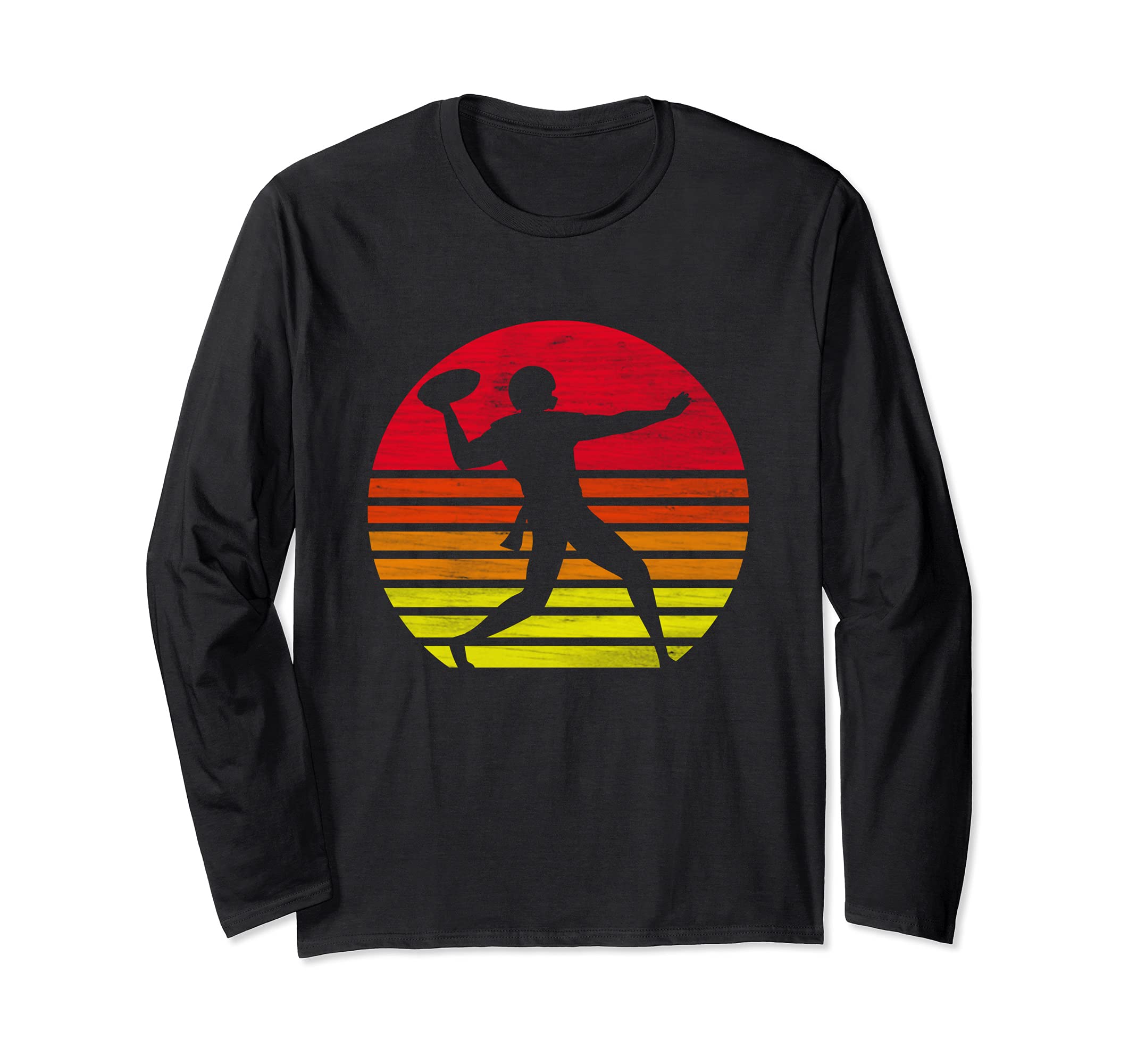 Retro american football player silhouette Long Sleeve T-Shirt