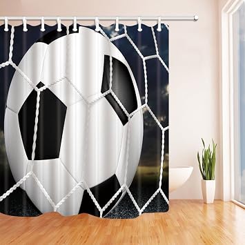 Nyngei Sport Decor Fussball Vorhang Fur Die Dusche 179 8 X 179 8 Cm