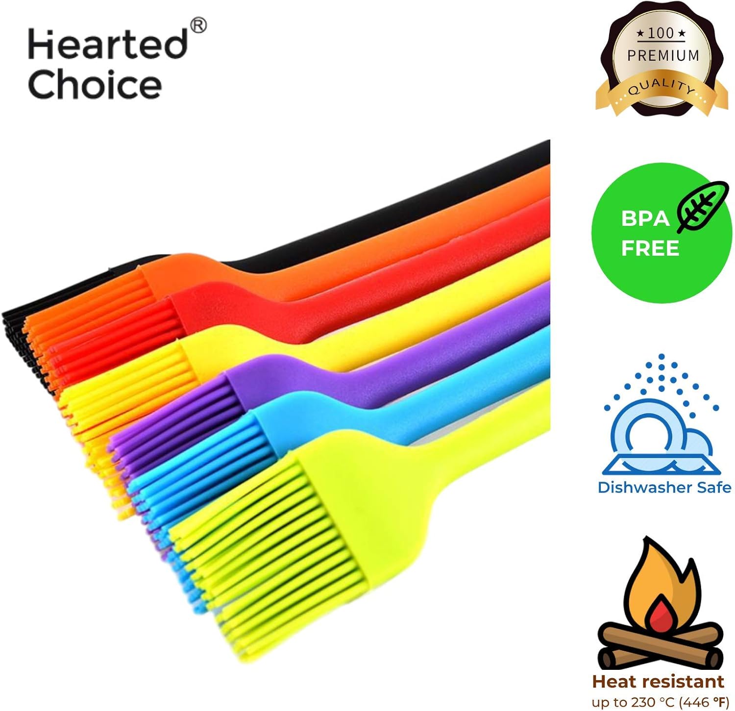 Silicone Basting Brush Set of 2 Heat Resistant Long Handle Pastry Brush for Grilling, Baking, BBQ and Cooking, Solid Core and Hygienic Solid Coating-Black and Blue: Kitchen & Dining