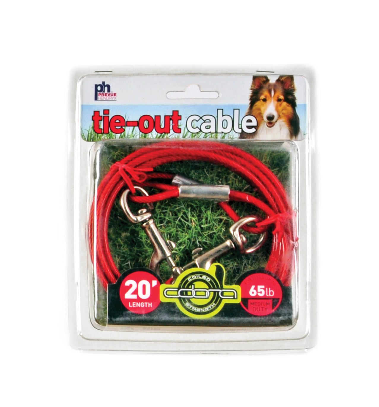 Prevue Pet Products 2120 Medium-Duty 20' Tie-Out Cable, Red