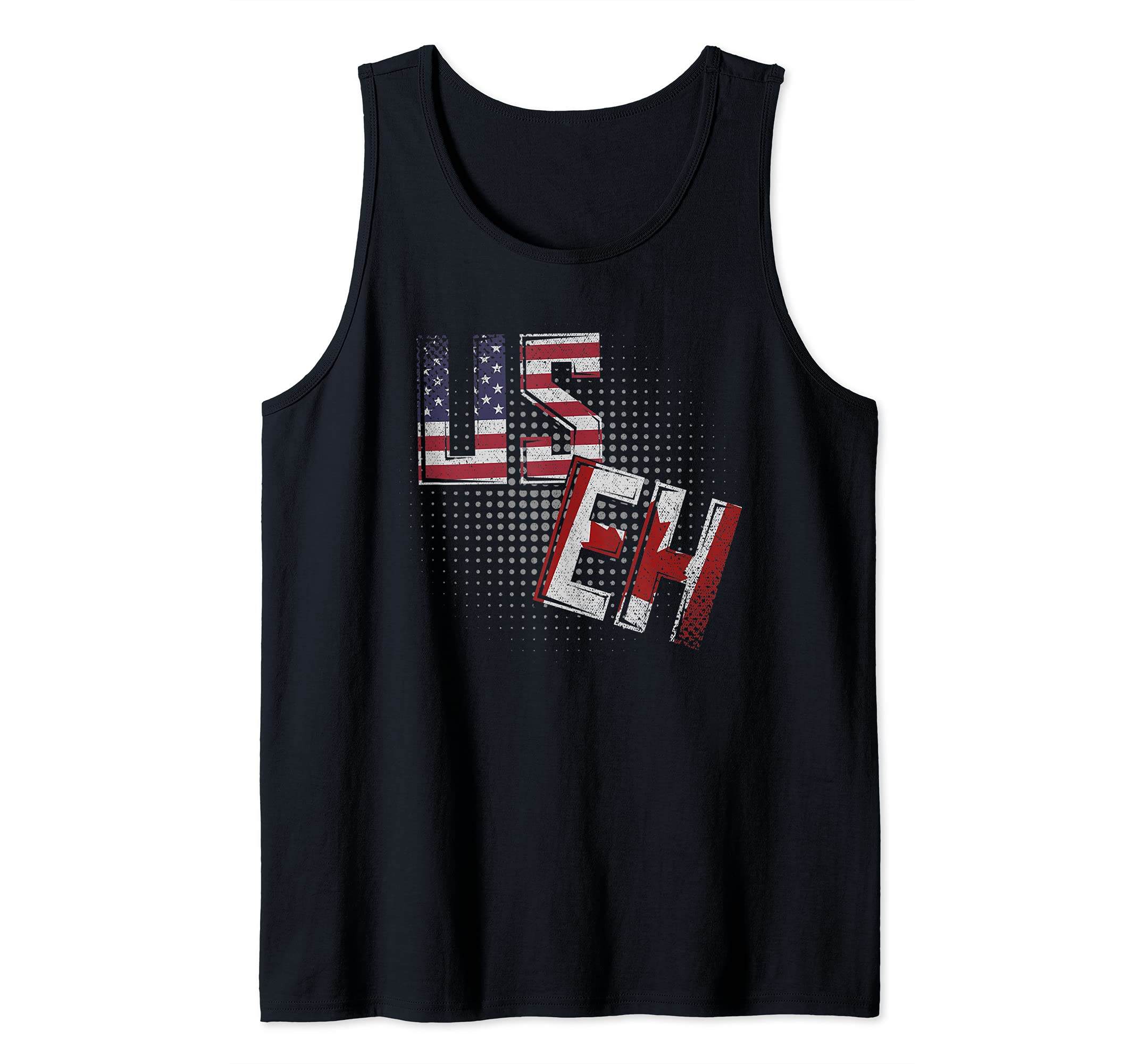 USEH American Pride Canadian Flag Maple Leaf USA Flag Canada Tank Top