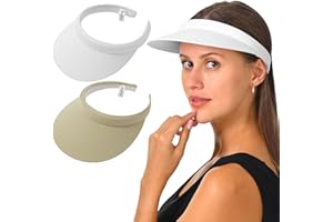 KEJEA 2 Pack Visor Women Men Sun Hat Clip On Visors Adjustable Sport Wide Brim Cap