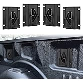 4 Pack Truck Bed Tie Down Anchors for Ford F150 F250 F350 2015–2025, Tie-Off Boxlink Cleats & Plates with E-Track with Square Rings, Heavy-Duty Black Steel Truck Bed Tie Downs Cargo Anchor Accessories