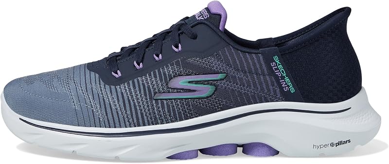 Chaussures Go Walk 7 pour Femme, Bordure Textile Bleu Marine, 38.5 EU