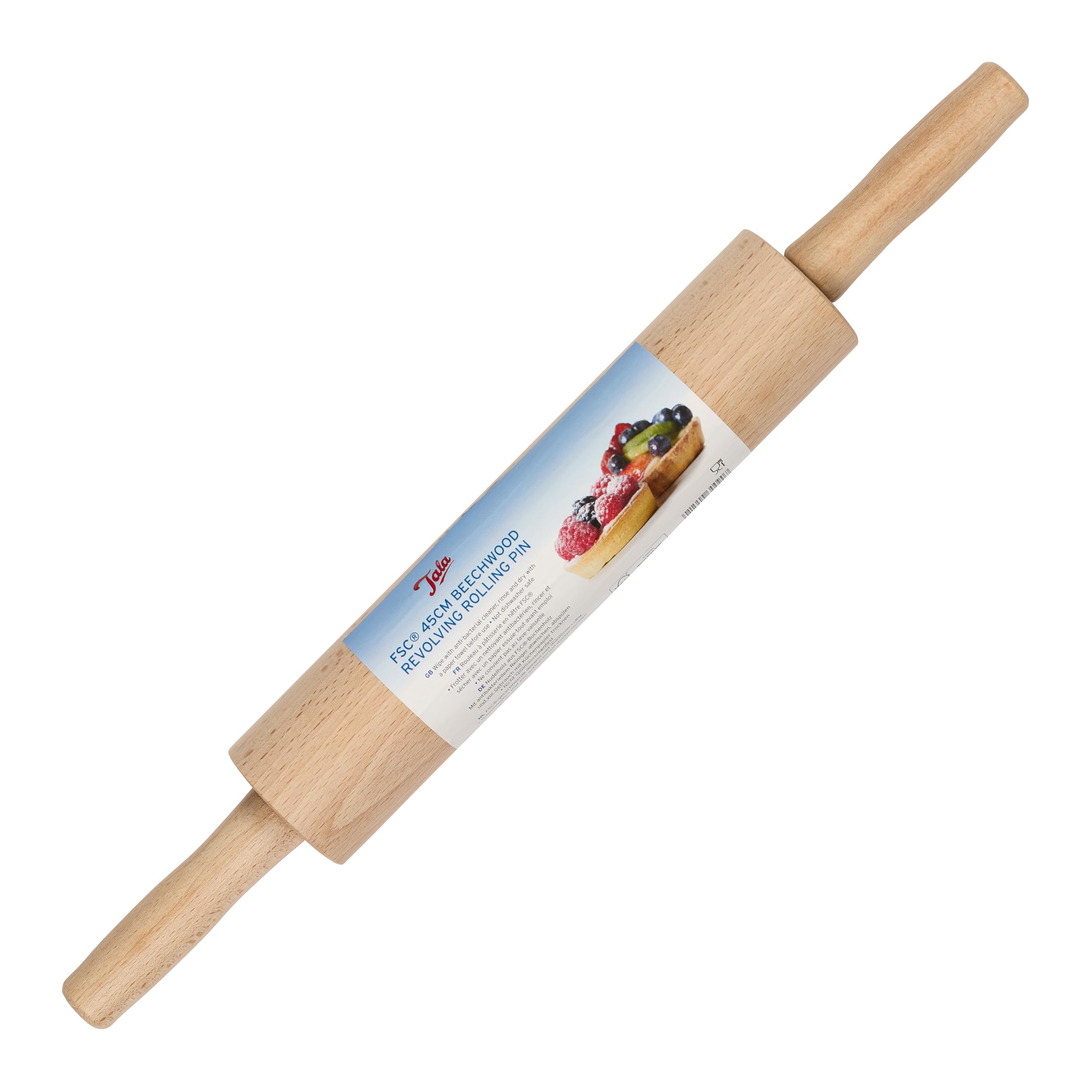 Tala FSC Certified Beechwood Revolving Rolling Pin, Multi-Colour, 10A30090