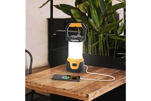 EverBrite Camping Lantern Rechargeable, 1000LM Camping Light, 5 Lighting Modes LED Lantern, 4400mAh Power Bank Perfect for Hu