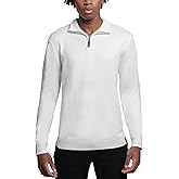 SPRING + MERCER Men's Quarter Zip Mock Neck Knit Soft Sweater, Long Sleeve Classic Fit Pullover Sweater for Men
