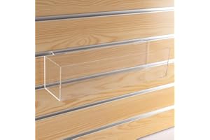 CiaoHER Slatwall Acrylic Retail Tray Rectangular Clear Dump Bin Merchandise Storage Organizer Caddy for Slatwall Displays, 16"x4"x4" (1 Compartment)