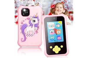 OKOIUM Kids Phone for Girls,2023 Newest Birthday Toys for Ages 3-8,MP3 Music Player Puzzle Games with Flip Camera,Toddler Learning Toys for 3 4 5 6 7 8 Year Old Girl with 3 Camera,32G SD Card