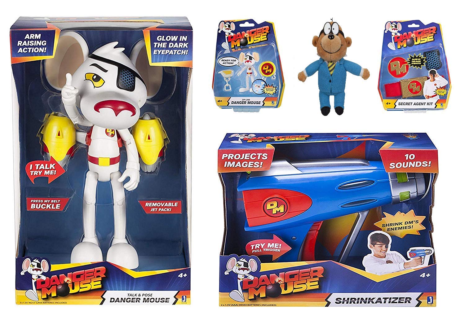 Danger Mouse Set Includes 10" Talking Action Figure, Shrinkatizer