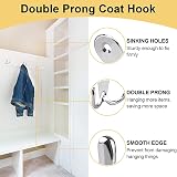 SoftcuteLee Double Prong Coat Hook Wall Mounted 4Pcs Silver view 4