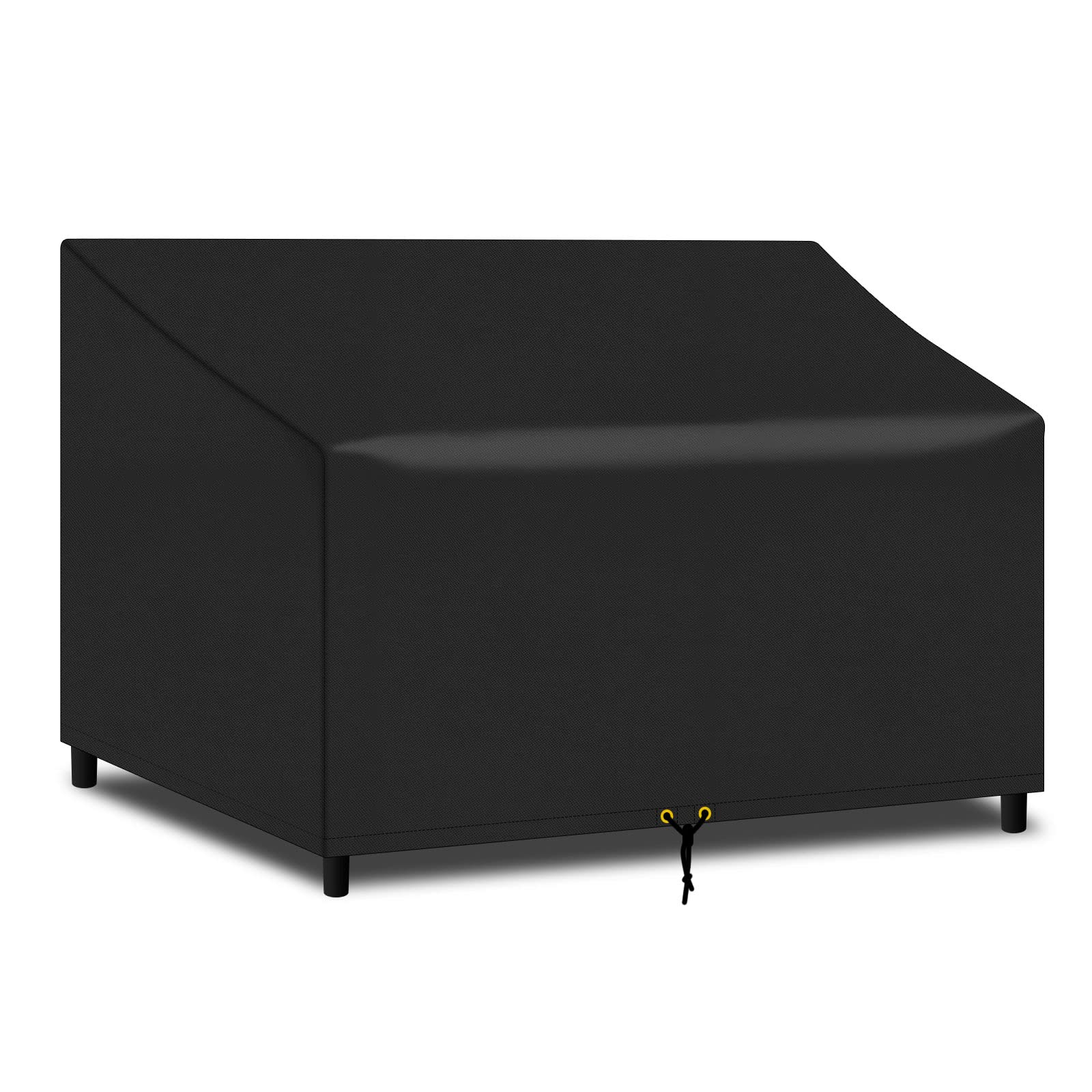 PATIO PLUS 4 Seater Outdoor Garden Bench Seat Cover Waterproof Anti-UV, Heavy Duty 193x66x63/89cm for Garden Bench Tear Resistant 420D Oxford Fabric (Black)