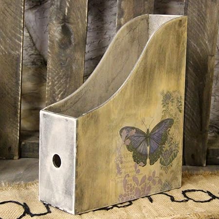 handmade4u Holz-Stehordner Aktenständer Aktenordner Organizer Landhaus Shabby Ordnermappe Holz Nostalgie