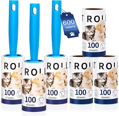 Lychico Lint Rollers Pet Hair Remover 600 Sheets 3 Handles 6 Extra Sheets