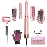 Mythsight StyleVibe 6-in-1 Air Styler, Hair Dryer & Blow Dryer Brush with Travel Case - Auto Wrap Curls (L/R), Fast Drying, Thermal Round Brush for Smooth Blowouts & Frizz-Free Volume, No Heat Damage