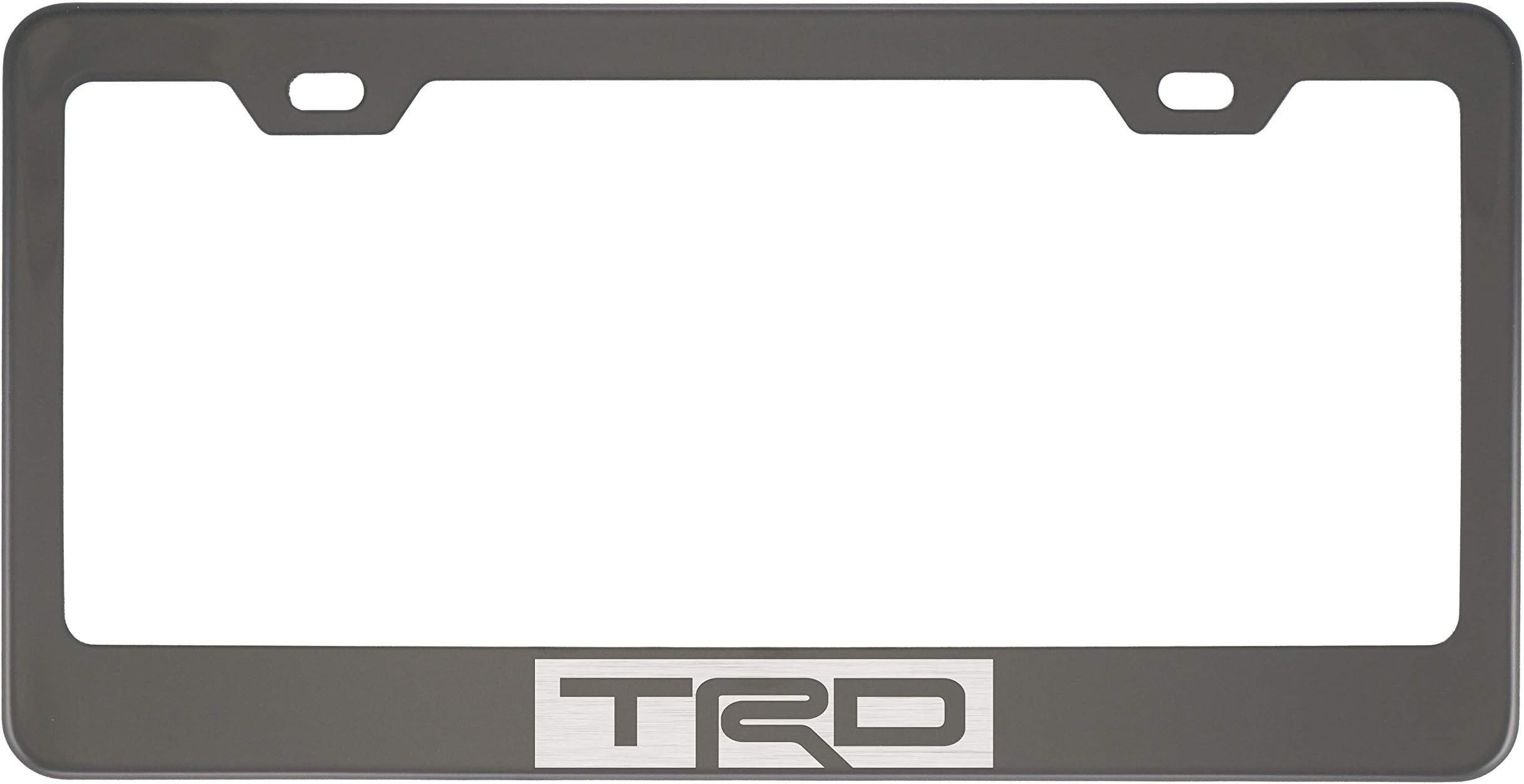 TRD Polished Stainless Steel Black Chrome License Plate Frame fit Toyota (Plating Color)