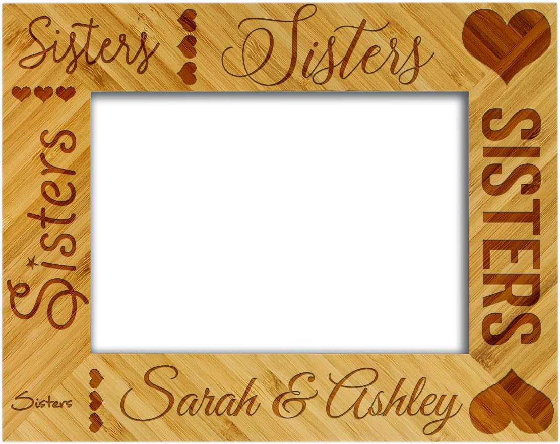 Krezy Case Personalized Wooden Picture Frame,Custom Photo Frame, Sisters Wooden Picture Frame Size 5x7