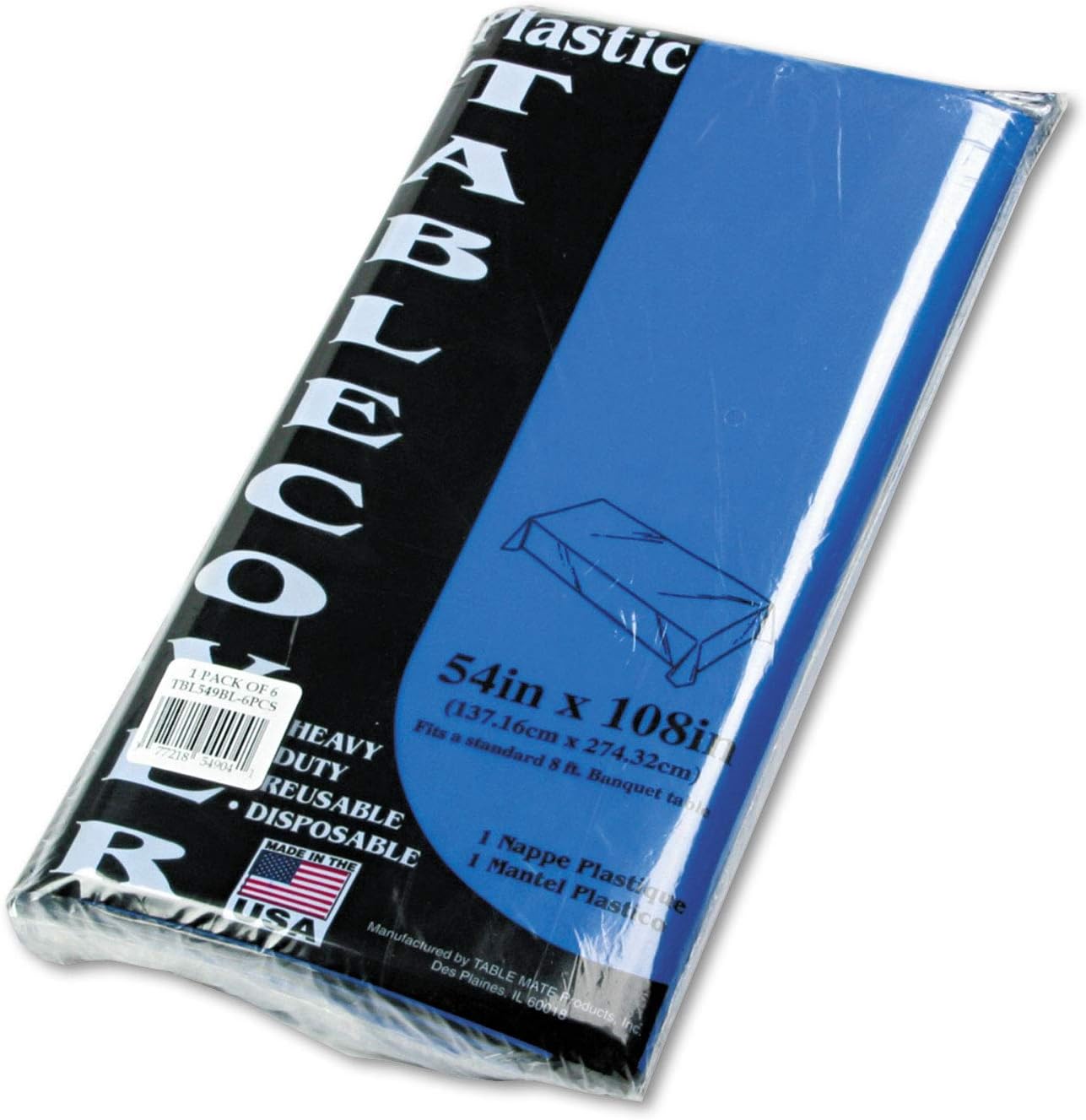 Best Tablemate Table Set Rectangular Table Covers, Heavyweight Plastic