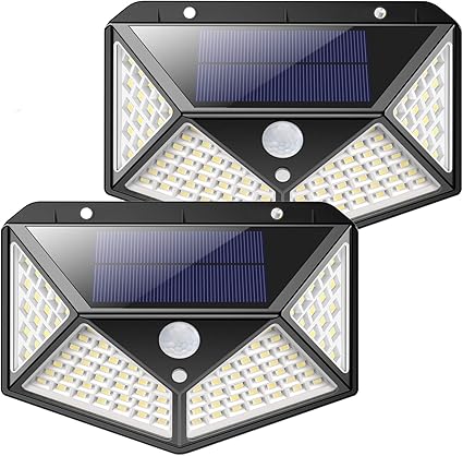 luz solar exterior kilponen 100 led foco solar exterior gran angulo pir 120 con sensor de movimiento 2200mah lampara solar impermeable solares de