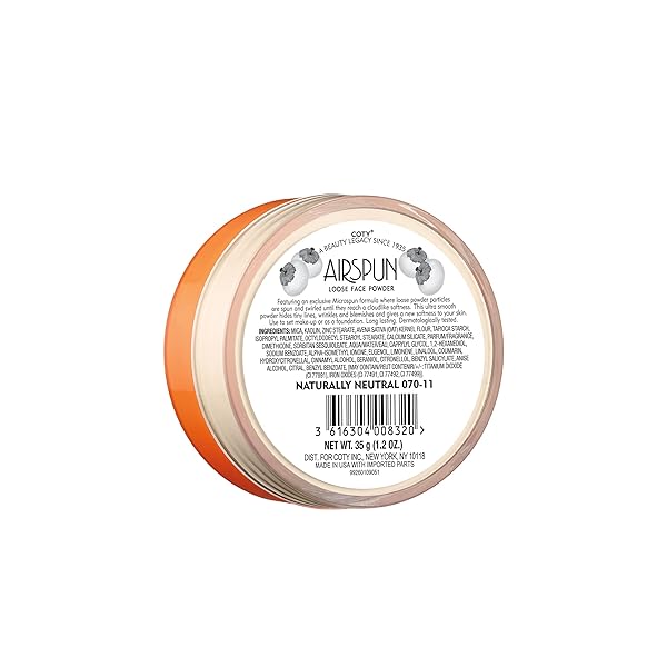 AIRSPUN COTY LOOSE FACE POWDER, NATURALLY NEUTRAL, SHELF