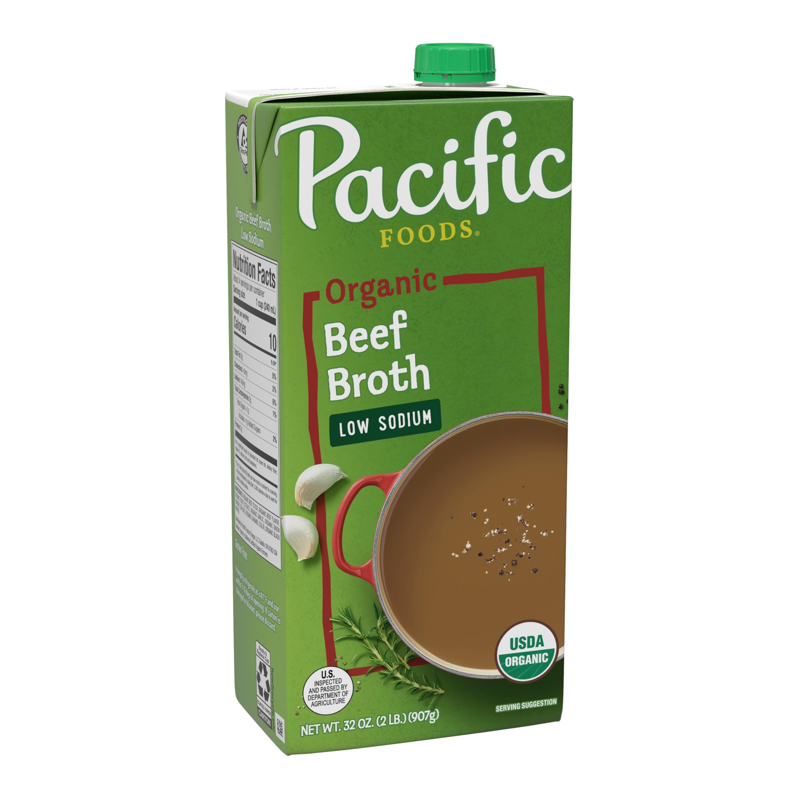 Photo 1 of 3 Pacific Foods Low Sodium Organic Beef Broth, 32 oz Carton