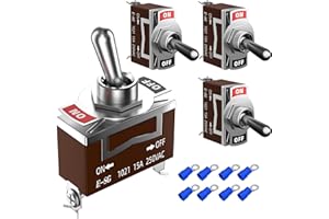 DMTVAL 4 Pcs Toggle Switch, 12V 30A Heavy Duty ON/Off 2Pin SPST Toggle Switch with Terminals for Auto Car Boats.