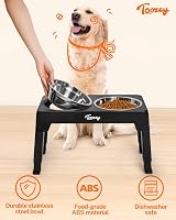 Toozey Raised Dog Bowl Height Adjustable Elevated Bowls 2x1200ml Stainless view 7