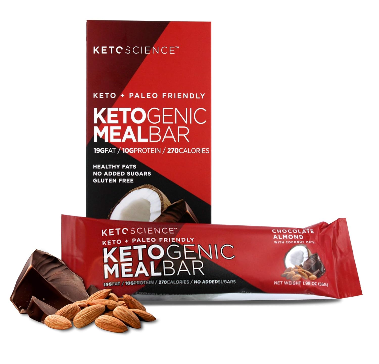 Keto Science Ketogenic Meal Bar Chocolate Almond Dietary Supplement