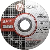 Benchmark Abrasives Grinder Cut Off Wheels 4 1/2 Inch Aluminum Oxide Thin Type 1 Angle Grinder Cutting Disc for Aluminum, Copper - with 7/8" Arbor Hole, Fast Grinder Cutting Wheel - 25 Pack