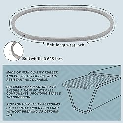 161" x 5/8" GX21395 Mower Deck Belt, 54 inch Deck