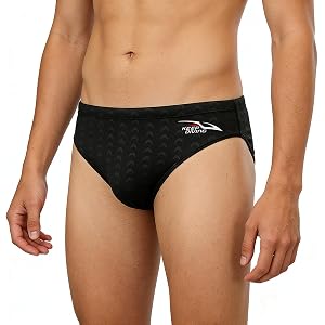 Men's Swim Briefs - Printed Color & Solid Swimsuit Training Suit - Men's Athletic Swimwear Briefs for Lap Swimming