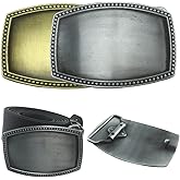 AwnsIMfreien Belt Buckles Men, 2PCS Belt Buckle for Men Vintage Heavy Duty Blank Buckle Waistband Fastener Replacement for Women Jeans Trousers Pants, Cowboy