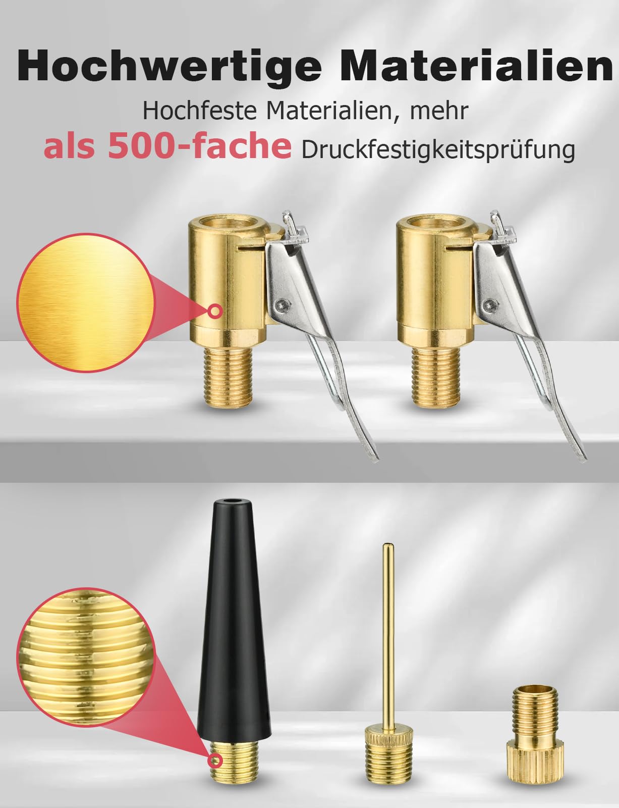 Mellbree Multifunktionales Valve Adapter Set – Kompatibel mit Bosch EasyPump, passend für Autoreifen, Fahrräder und Bälle 4