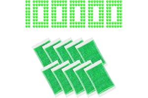 UXSIO Gel Water Blaster Ammo Splat Gun Refill(7-8 mm,10 Packs,10000 Pieces Per Pack), Gel 7.5mm Blasters Bullets, Compatible with Gel Water Blaster, Green Colour, for Ages 14+