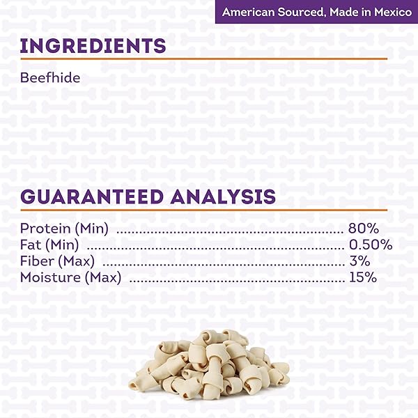 TREATLY AMERICAN SOURCED BEEFHIDE BONES 4-5″ DOG CHEW TREATS – NATURAL FLAVOR, 10 COUNT/1 PACK