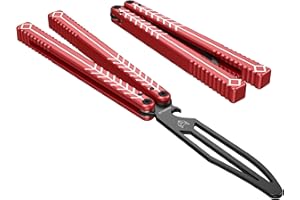 Nabalis X Will Hirsch Vulp Knife Balisong Trainer 6061 Aluminum Channel Handle With Zen Pins， Vulp-Red