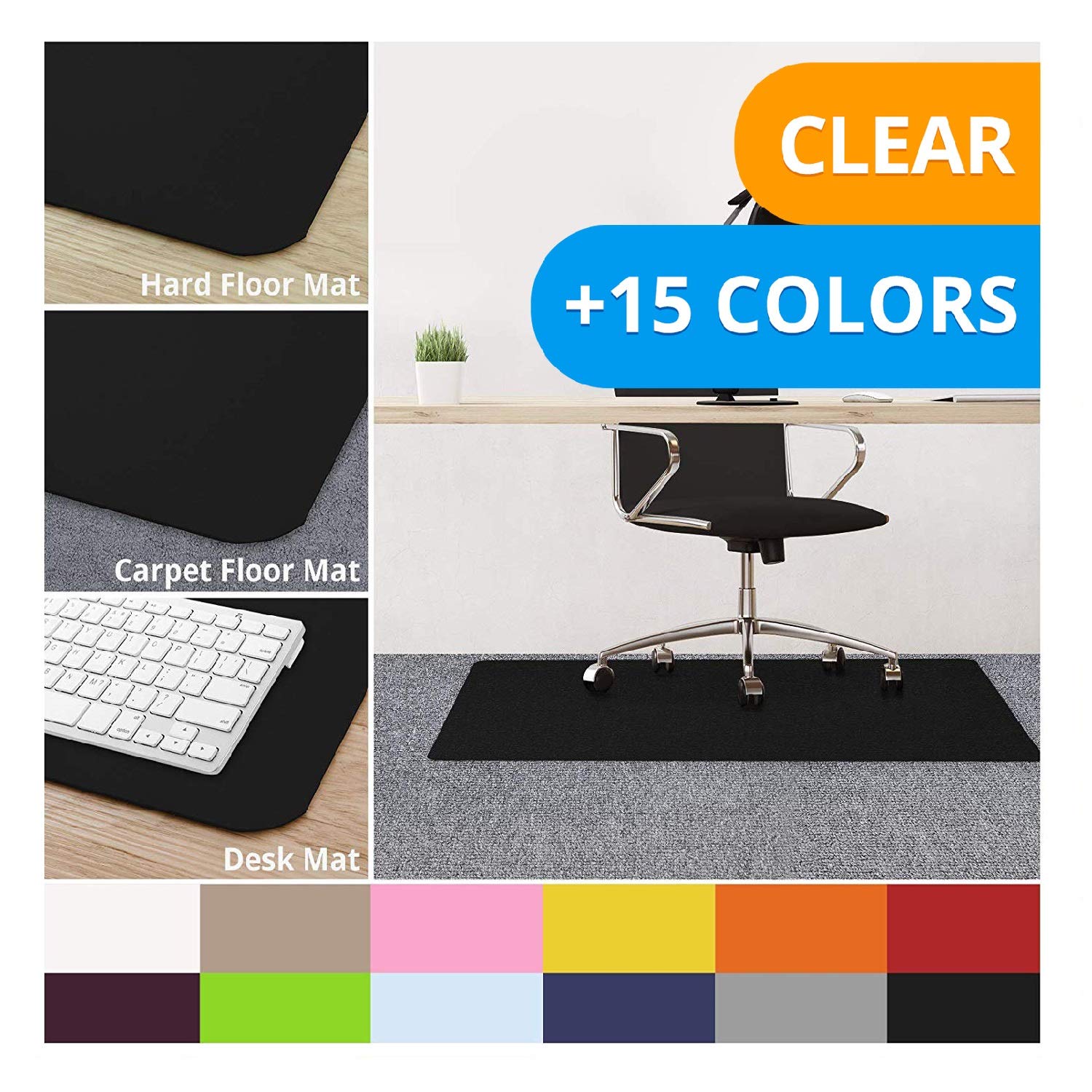 Chair Mats Casa Pura Office Chair Mat Hardwood Floor Bpa Free 48x60 Desk Hard Floor Mats Dark Blue Odorless Matching Desk Mats Available Hard Floor Chair Mats