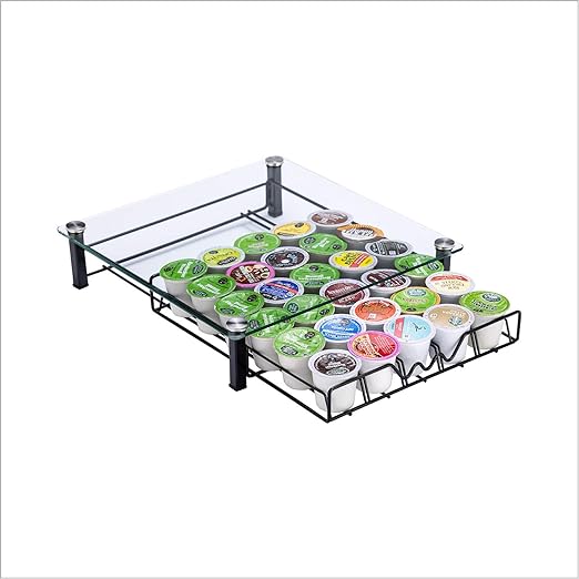 Amazon Com Odd Easy Coffee Pod Holder Glass Top Drawer Capsule
