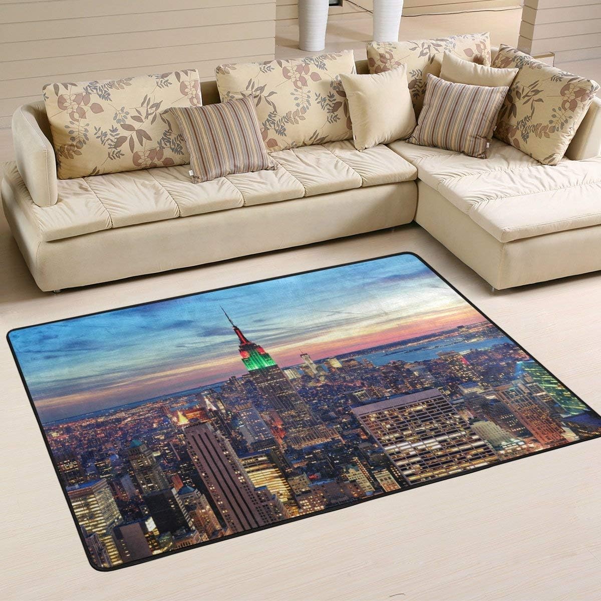 Schluckenw Modern home decor area rug New York City Nonslip rug for