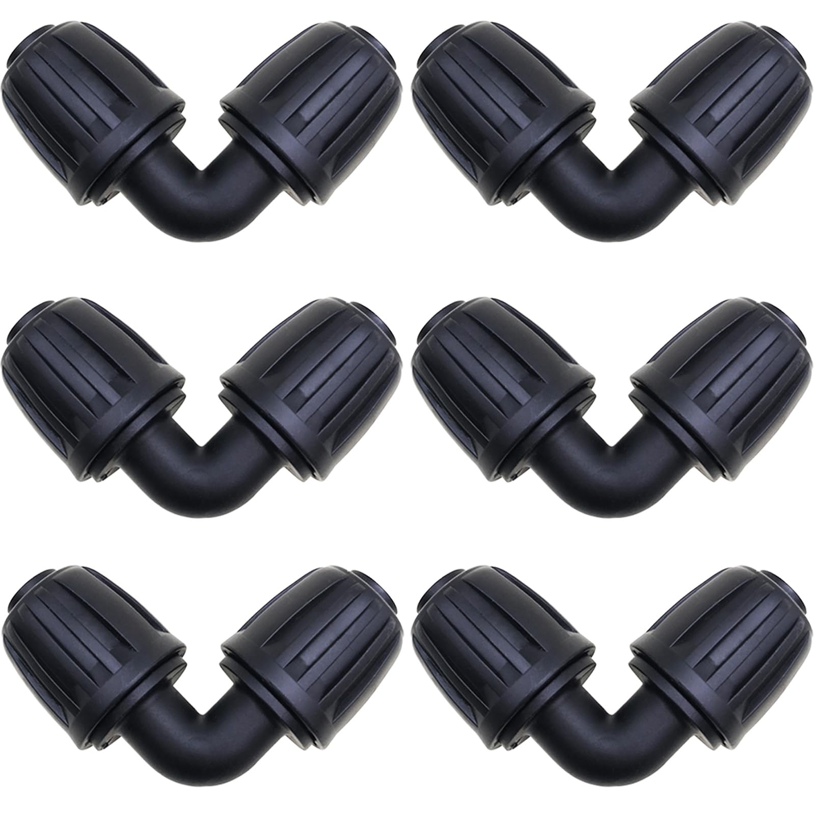 CTRICALVER 1/2 inch Irrigation Fittings, 6 Pcs Elbow Connectors, Irrigation Pipe Connectors, Drip Tubing Barbed Connectors for Drip Sprinkler Systems, Garden Systems