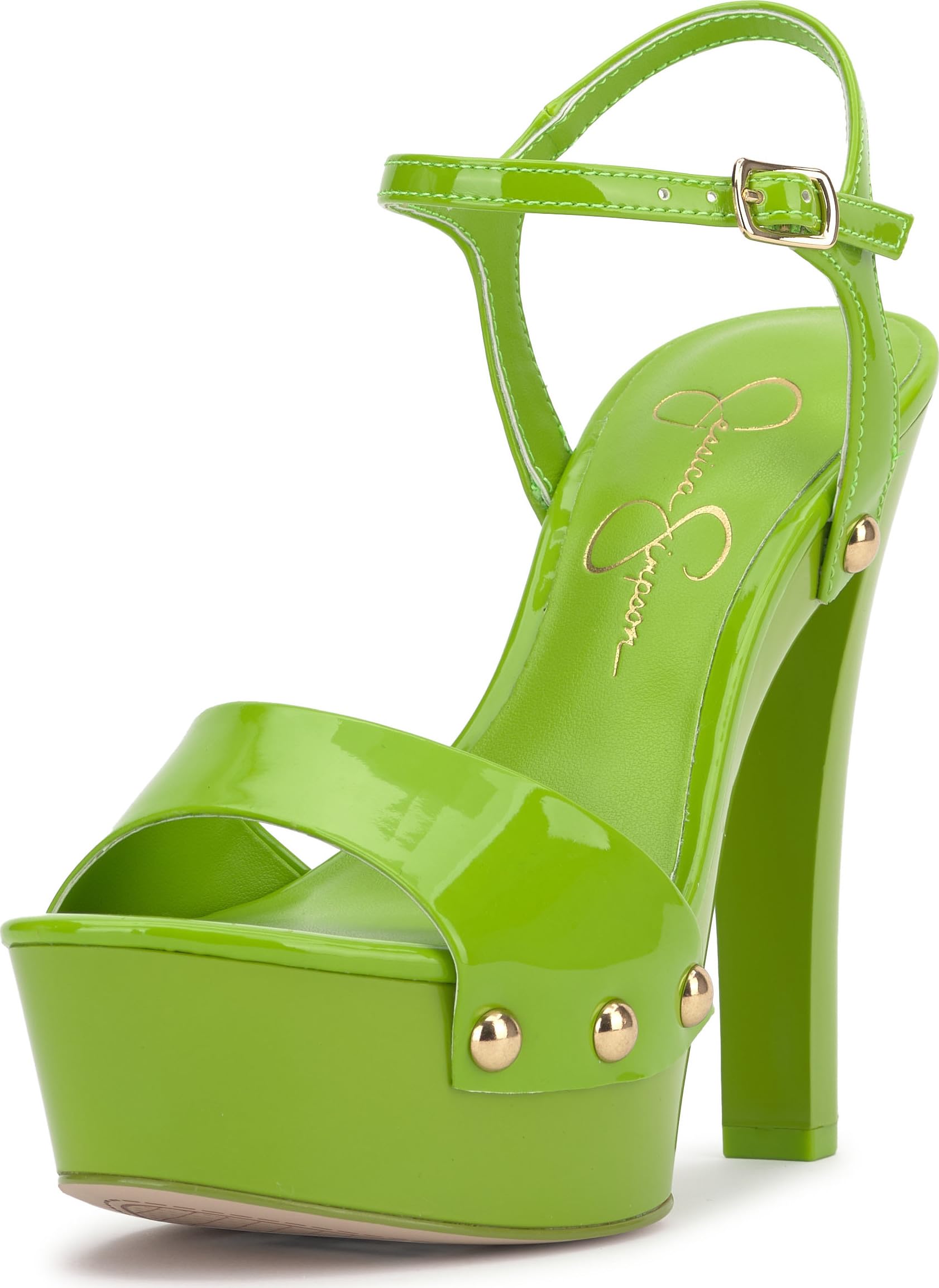 Jessica Simpson Calenta Studded Platform Sandal, Lizard Green, 6
