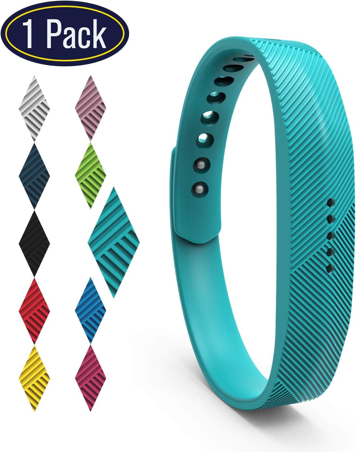KingAcc Compatible Fitbit Flex 2 Bands, Soft Silicone Replacement Band for Fitbit Flex 2 with Metal Buckle Fitness Wristband Strap for Women Men