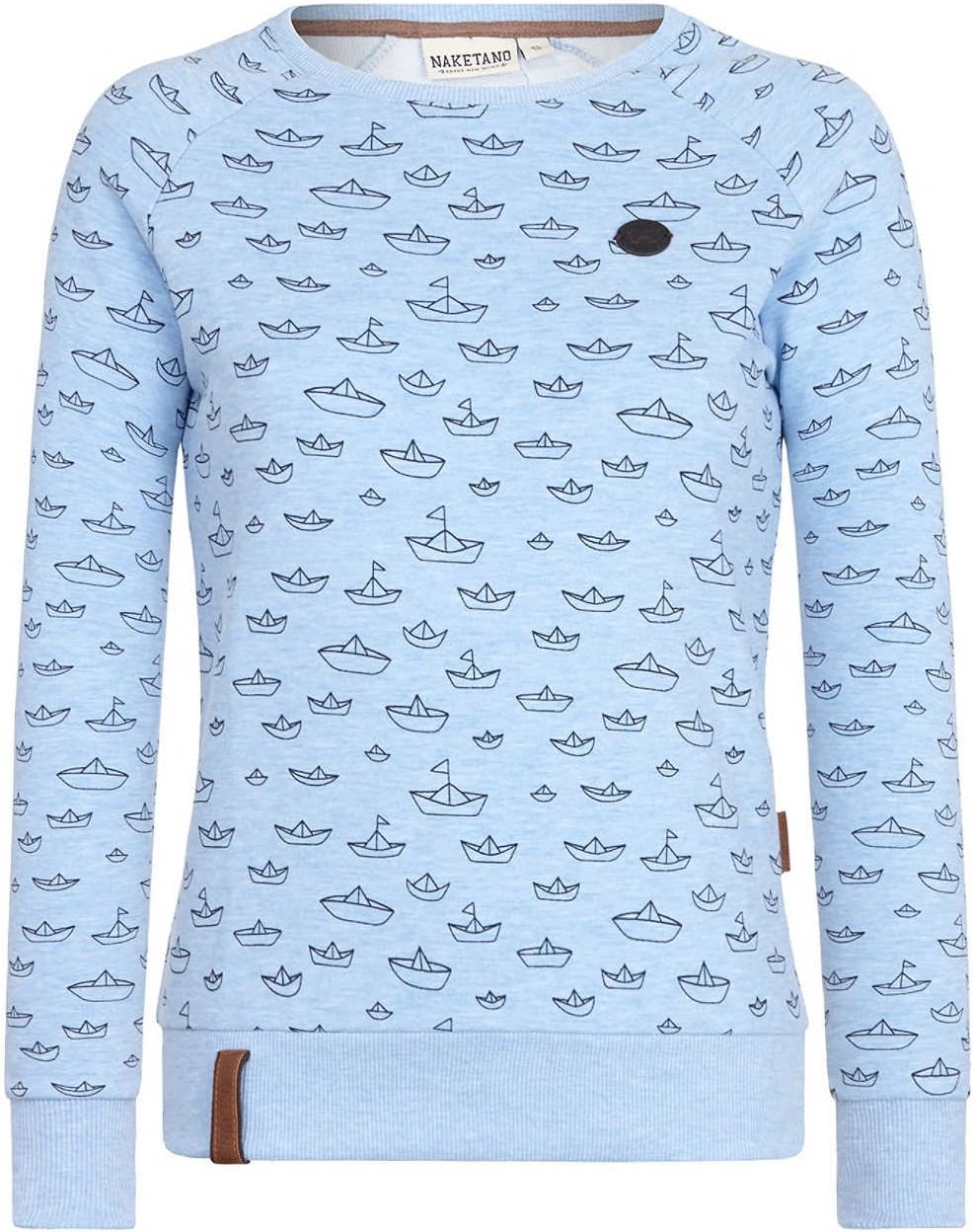Naketano Women's Sweatshirt One On Da Side II Amazing Blue Melange, M