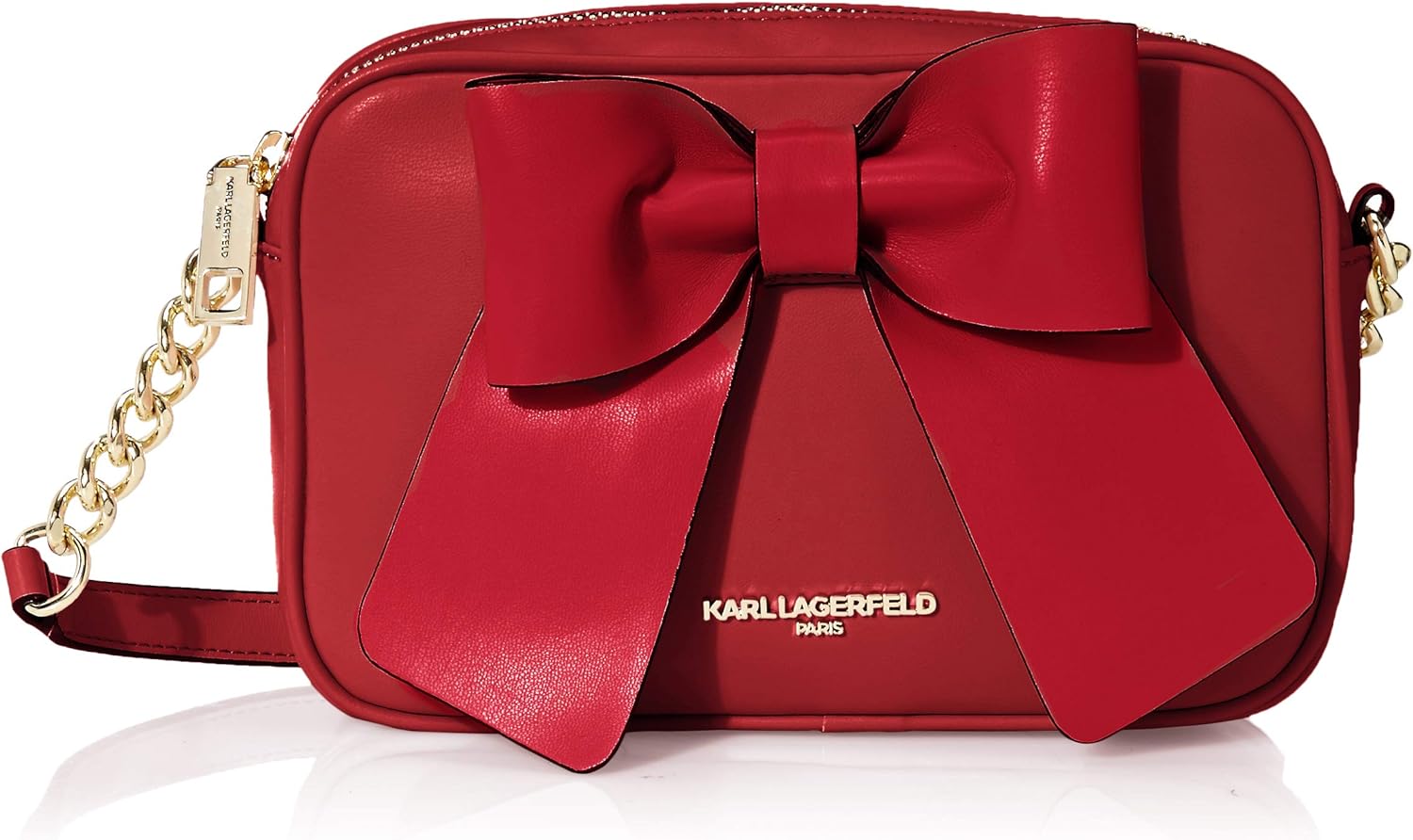 Karl Lagerfeld Paris Kris Bow Crossbody Bag, Classic Red Handbags