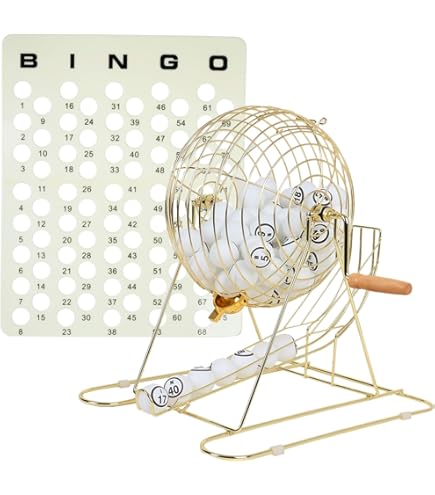 Pesoncarl Le Jeu De Jeux De Bingo à La Main Comprend 1 Jeu Métal