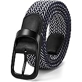 JASGOOD Stretch Belt for Men, Men Elastic Woven Braided Belt 1 3/8 Casual Belt Golf Belt for Jeans Pants