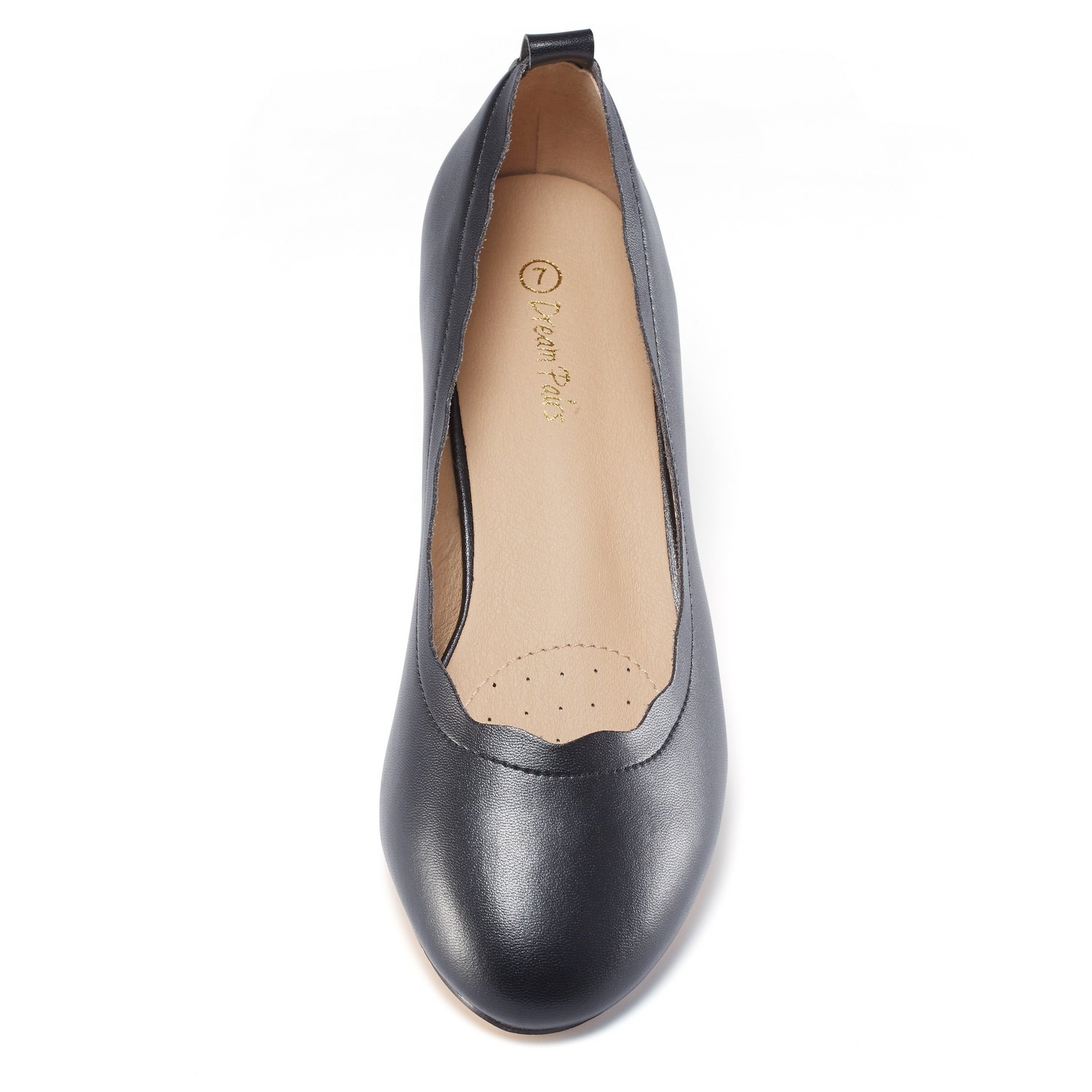 DREAM PAIRS Women's Sole_Elle Black/PU Fashion Low Stacked Slip On Flats Shoes Size 7 M US - Image 4