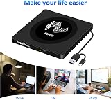 BUNUD USB 3.0 Type C External CD DVD Drive Reader Writer SD TF USB Ports view 7