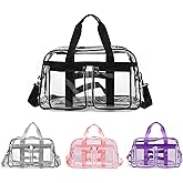 Clear Gym Bag for Women/Men, Large Clear Duffle Bag for Stadium Events, Swim Weekender Overnight Travel Bag (black)